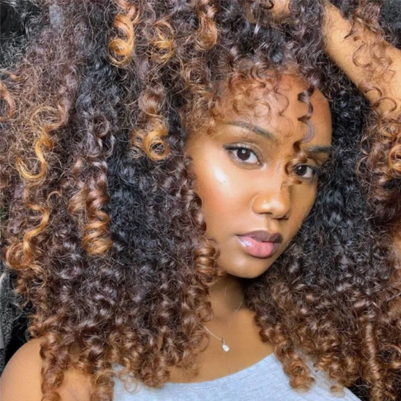 $100 Off | Amanda 7x5/13×6 HD Glueless Lace 300% Density Deep Curly Wig Ombre Color Flash Sale - Image 4