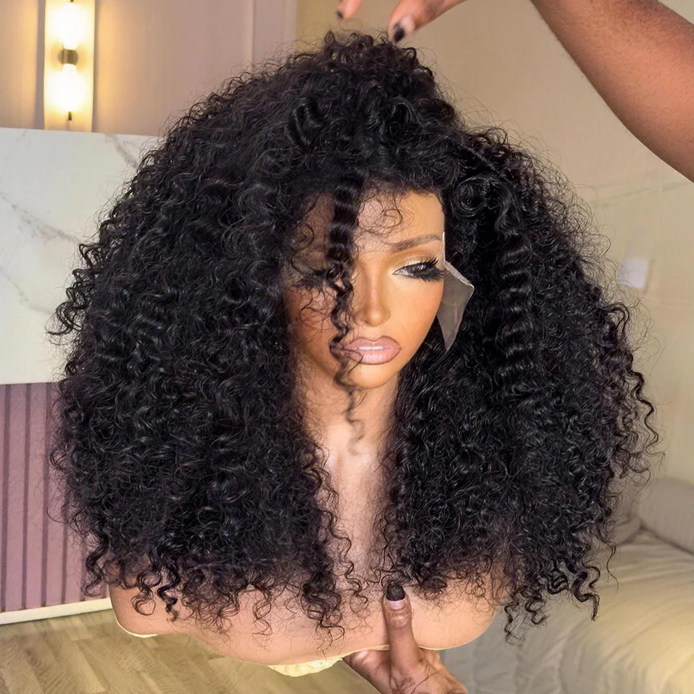300% Density Luxury Curly Glueless 13x4 HD Lace Frontal Virgin Wig - Image 6