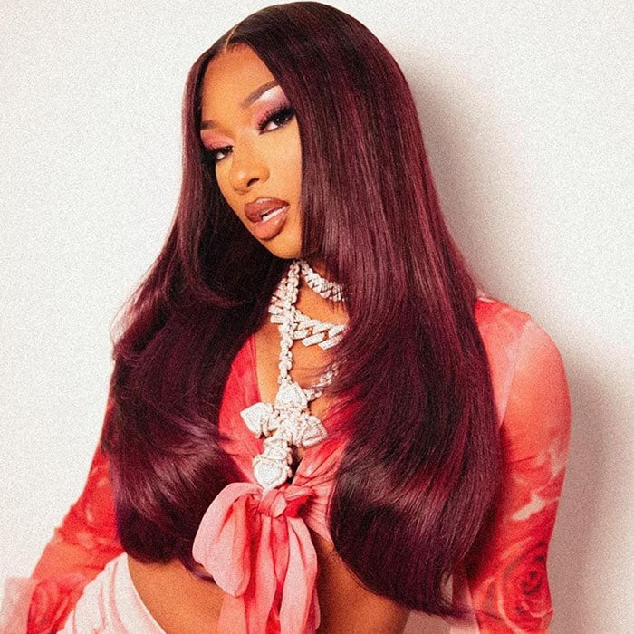 $100 Off Full $100| Glueless Dark 99J Burgundy Red Colored Body Wave Pre Plucked HD Lace Frontal Wig Flash Sale - Image 5