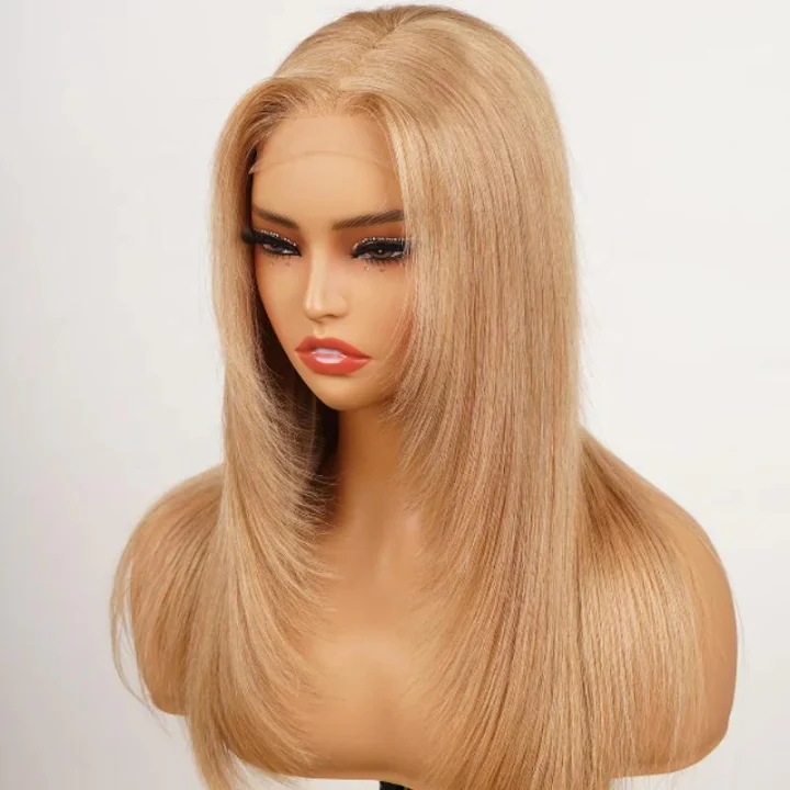 $99=24'' | 24H Fast Shipping Blonde Glueless Butterfly Layered Haircut Yaki Straight 7x5 Lace Wigs Flash Sale - Image 3