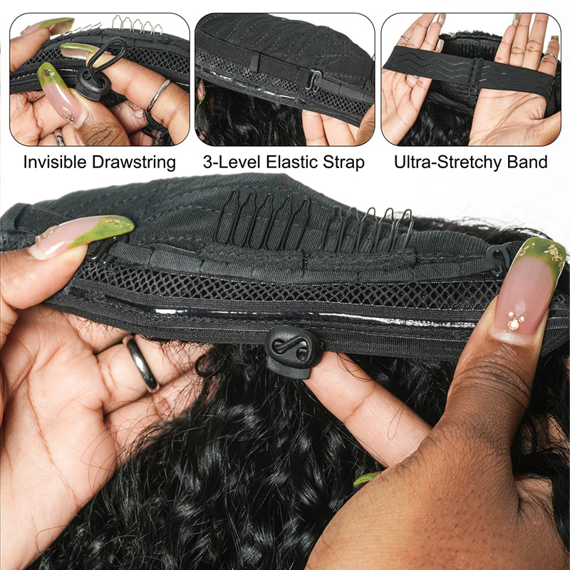 3-in-1 Put On & Go Half Wigs | Glueless Invisible Drawstring Beginner Friendly - Image 21