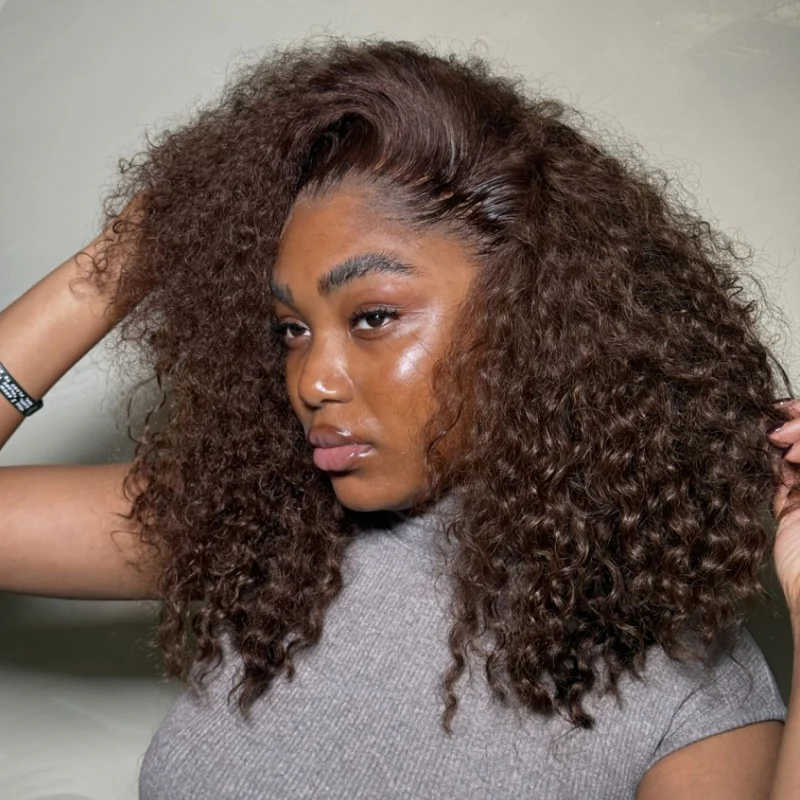 3 In 1 Half Wig | 300% Density Double Drawn Glueless Curly Human Hair Wig With Drawstring - Image 6