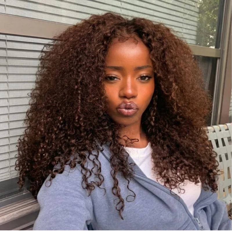 3 In 1 Half Wig | 300% Density Double Drawn Glueless Curly Human Hair Wig With Drawstring - Image 7