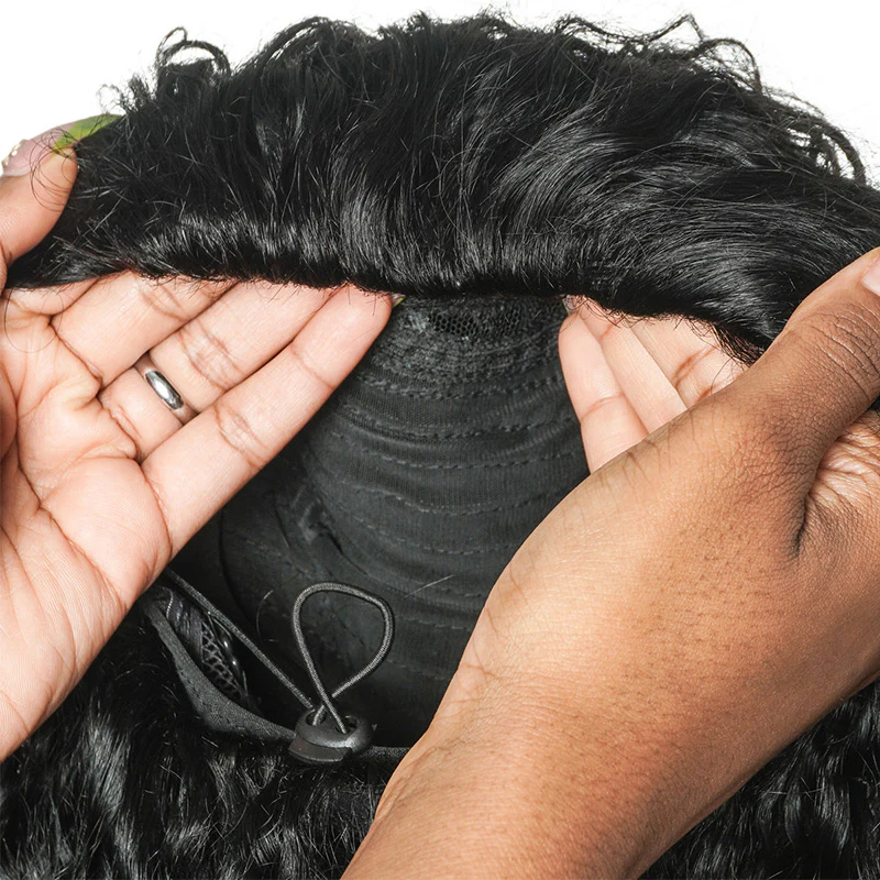3 In 1 Half Wig | Highlight Brown Jerry Curly Put On & Go Half Wig Flip Over Invisi Drawstring Wig Flash Sale - Image 6