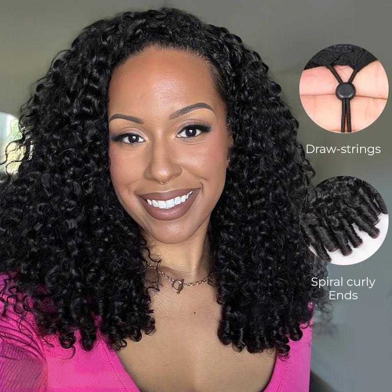3-in-1 Put On & Go Half Wigs | Glueless Invisible Drawstring Beginner Friendly - Image 6