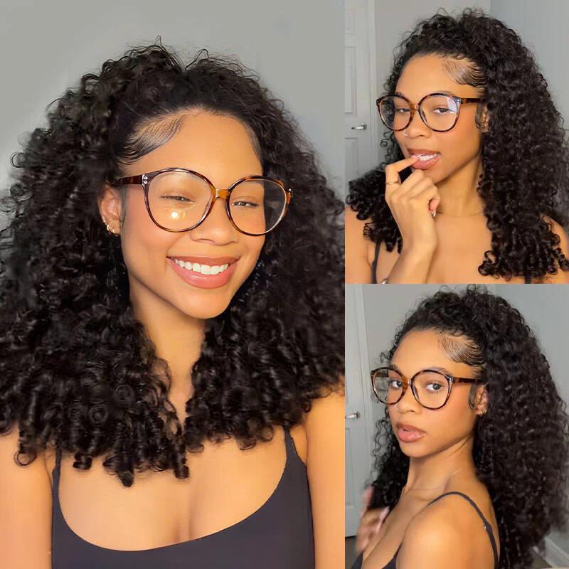 3-in-1 Put On & Go Half Wigs | Glueless Invisible Drawstring Beginner Friendly - Image 7