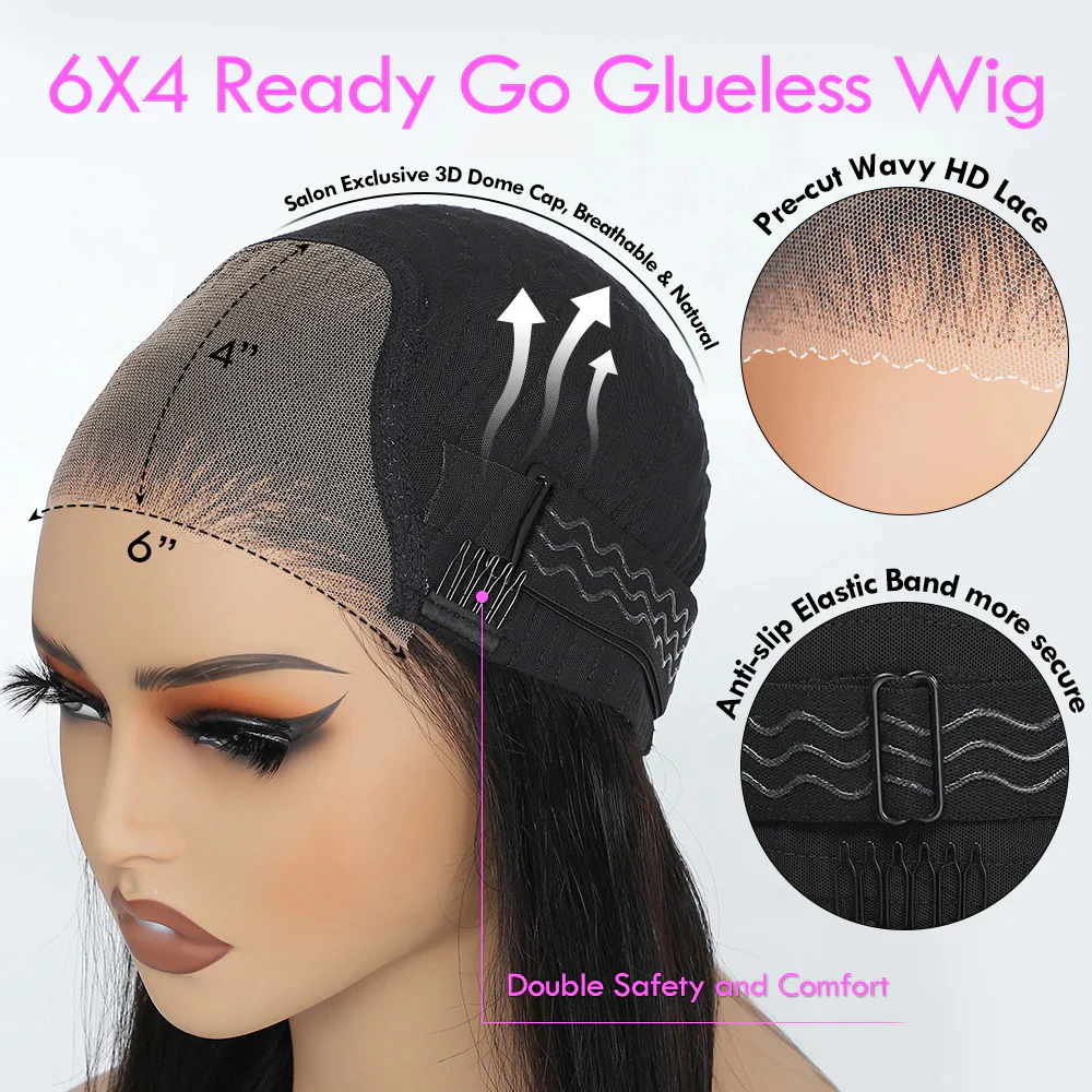 3 Wigs for $239 | 26" Body Wave 200% Density 13×6 Lace Front Wig + 22" Straight 6×4 Glueless Lace Wig + 20" kinky Curly Half Wig Flash Sale - Image 8