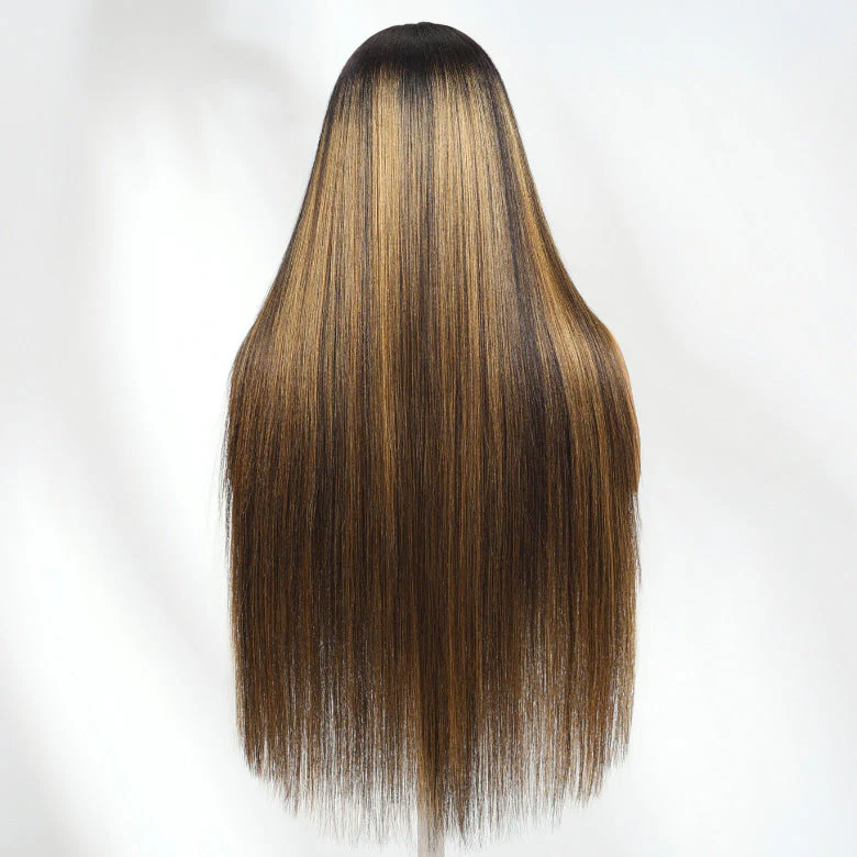 300% Density Balayage Highlights Straight Glueless Wig - 7x5/13x4 HD Lace - Image 5