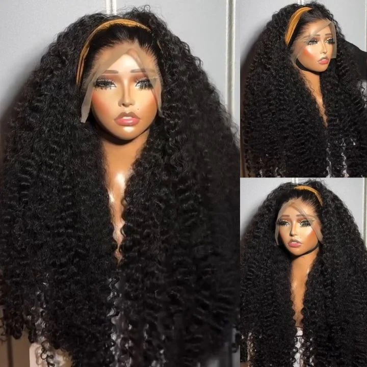 300% Density Luxury Curly Glueless 13x4 HD Lace Frontal Virgin Wig