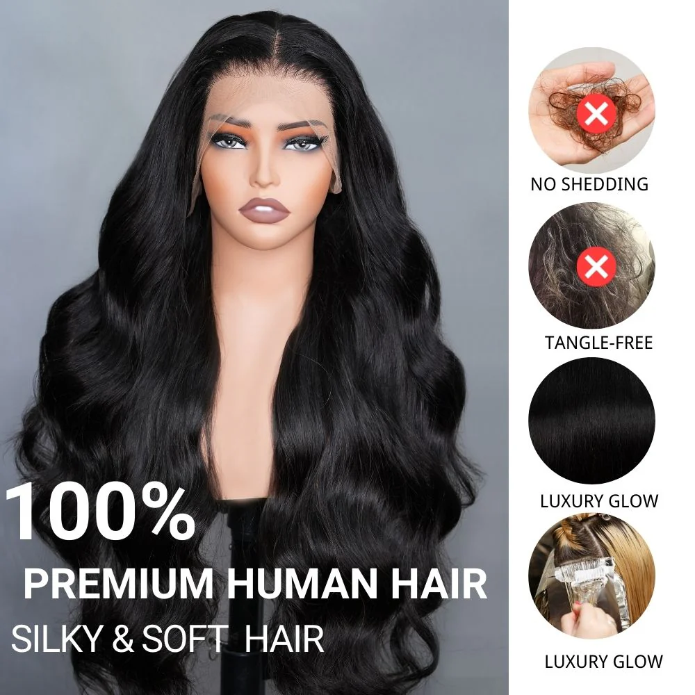 300% Ultra Dense Glueless Wig Loose Body Wave 6x4 Closure Clear Lace Pre Cut & Plucked & Bleached Ready to Go - Amanda Hair - Image 9