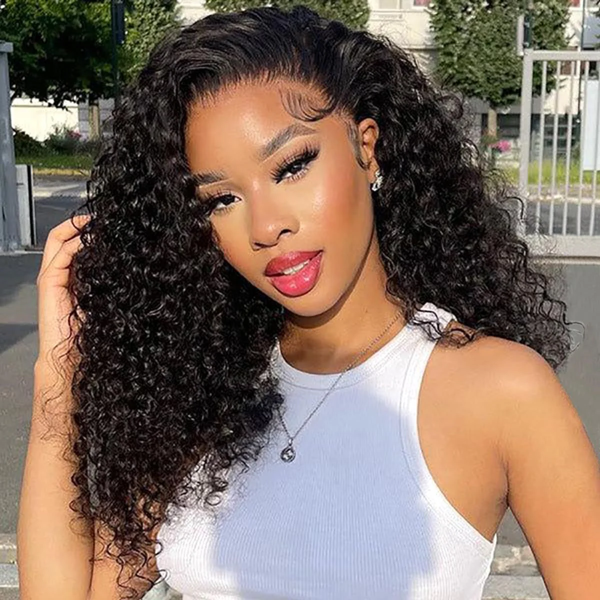 Add $10 for Extra Wig| Long Curly 7x5 Pre Cut Lace Wig Glueless HD Transparent Lace Wig Flash Sale - Image 10