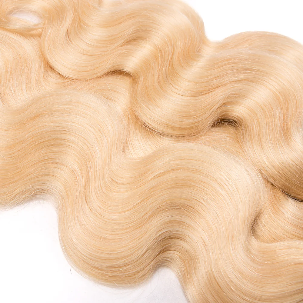 613# Blond Color Body Wave Hair Weave 4 Bundles 100% Human Hair - Amanda Hair - Image 4