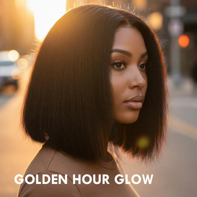 Amanda Hair 7×5 Lace Kinky Straight Bob Glueless Human Hair Wig - Image 4