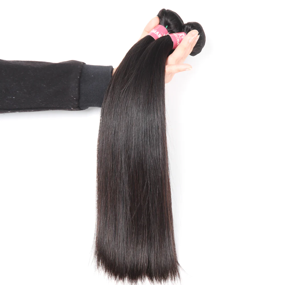 Amanda Peruvian Straight Hair 3 Bundles With 13*4 Lace Frontal 10A Grade 100% Remy Human Hair - Image 4