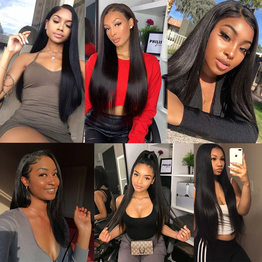 Amanda Peruvian Straight Hair 3 Bundles With 13*4 Lace Frontal 10A Grade 100% Remy Human Hair - Image 8