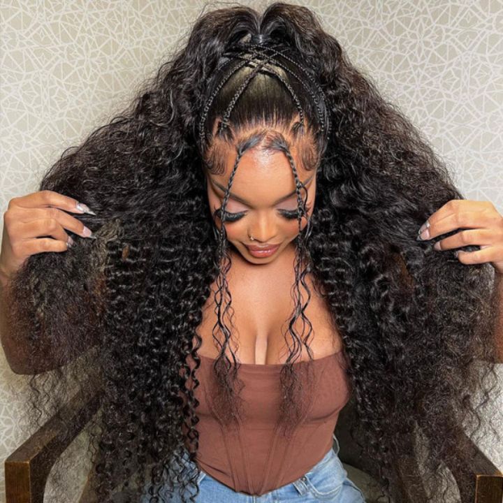 $59.9=22" Wig| Long Curly Hair 13×4 HD Lace Frontal Wig Thick 200% Density Black Friday Flash Sale - Image 4