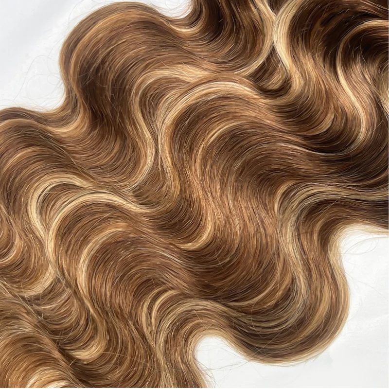 Body Wave Feather Crochet Human Hair for Miracle Knots Boho Braids | Honey Blonde & Brown Highlights - Image 14