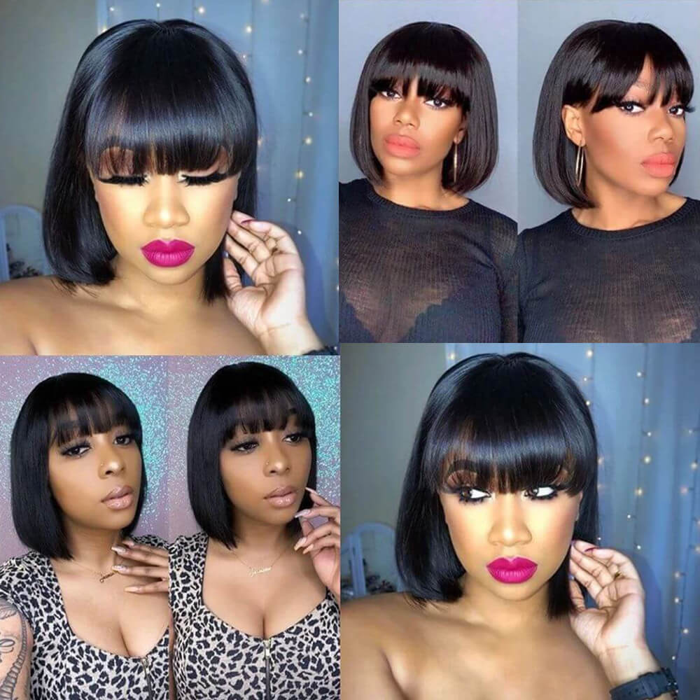 Bogo Flash Sale| 10" Bob Wig with Bangs+10" #613 Color Bob Wig - Image 3