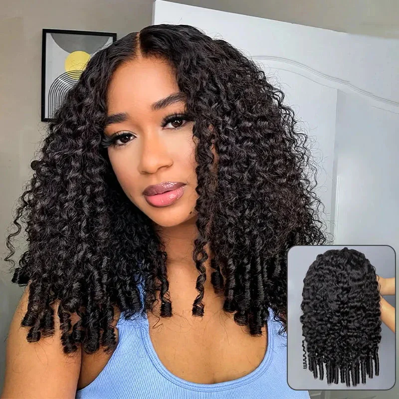 Bogo Flash Sale| Glueless Honey Blonde Water Wave 13x4 Lace Front Wig + Burmese Curly End Glueless 7x5 Lace Wig 200% Density Double Drawn - Image 6