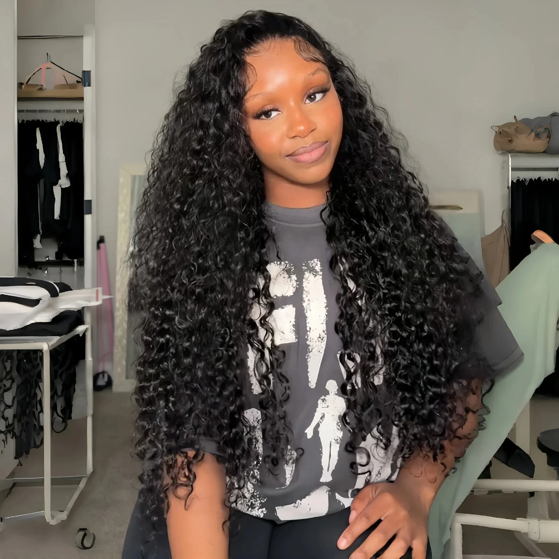 Bogo Flash Sale| Pre Everything Long Curly Hair 13x4 Lace Frontal Wig + Ombre Medium Blonde Glueless Clear Transparent 6×4 Lace Closure Wig - Image 3