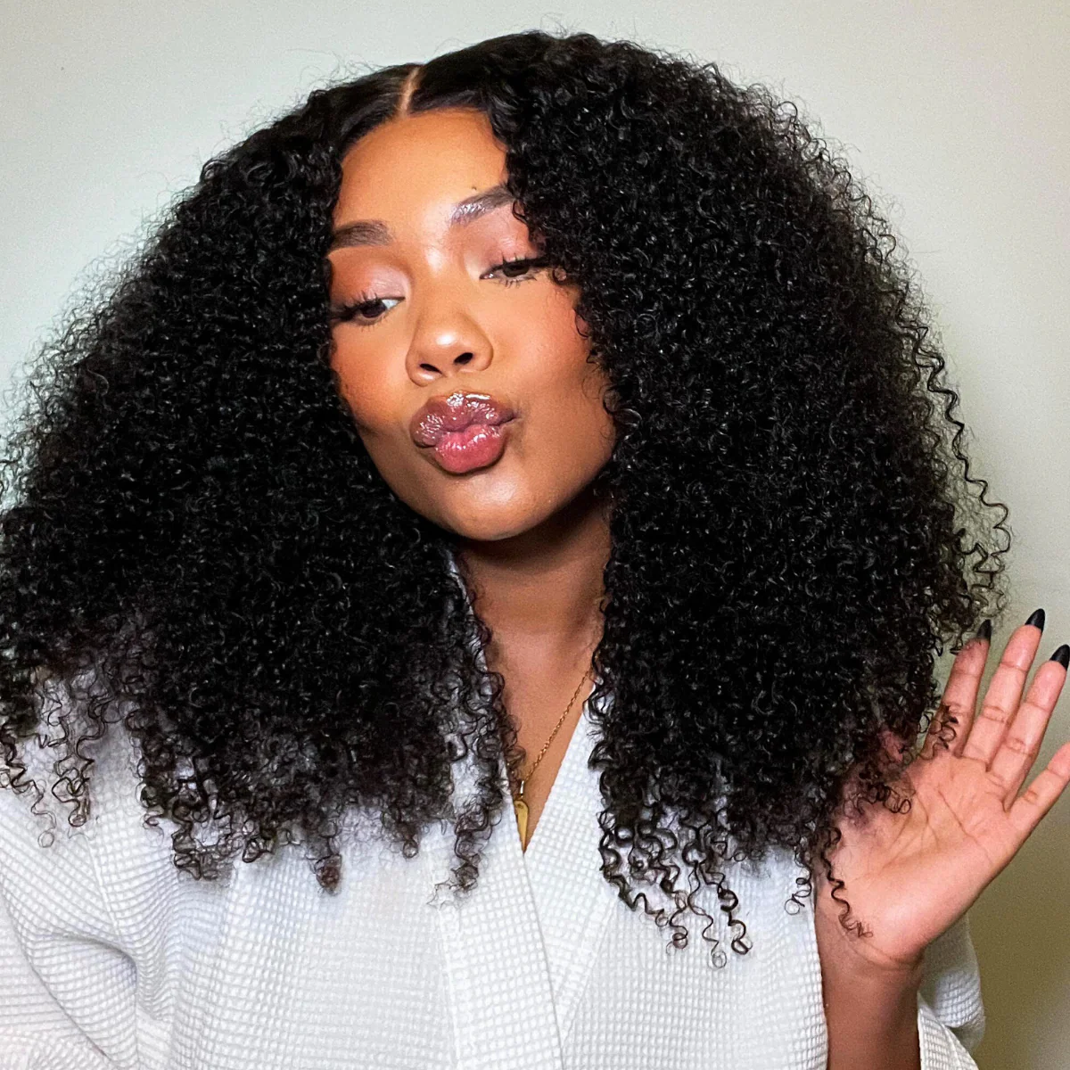 Wow $0.1 Lace Wig| Glueless Thick Fluffy Afro Curly Human Hair Lace Wigs Flash Sale - Image 5