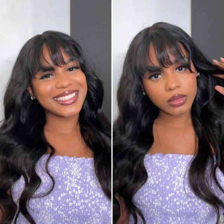 Extra 50% Off | Loose Wave 13x4 Pre-Everything Lace Frontal Fluffy Wig With Face Framing Bangs And Invisi-Drawstring - Image 4
