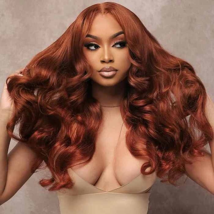 Extra 60% OFF |Body Wave Glueless Reddish Brown Wear Go 6*4 Lace Closure Wigs Flash Sale - Image 3