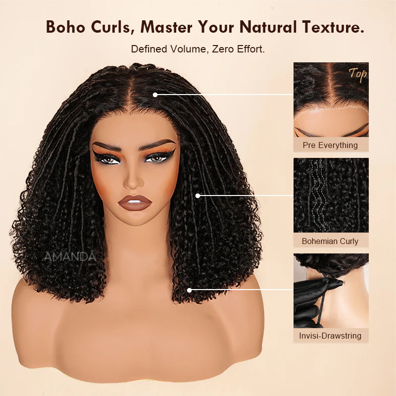 Amanda Glueless Bohemian Curly HD Lace Frontal Wig | Ready to Wear - Image 8