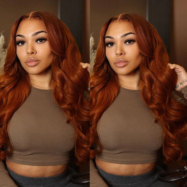 Buy 1 Get 1 Free Dark Root Ginger Colored Body Wave 13x4 Lace Front /4*4 Lace Closure Wigs With Baby Hair - Amanda Hair - Image 6