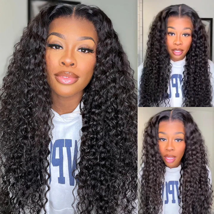 Buy 1 Get 1 Free Thick Curly Hair 13×4 Lace Frontal Wig 6×4 Pre-Cut Lace Wig - Image 3
