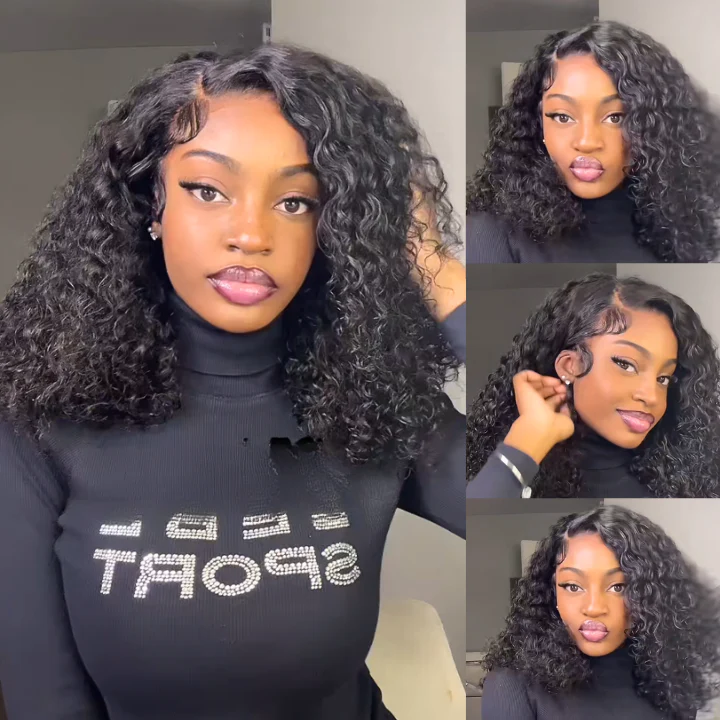 Buy 1 Get 1 Free Thick Curly Hair 13×4 Lace Frontal Wig 6×4 Pre-Cut Lace Wig - Image 4
