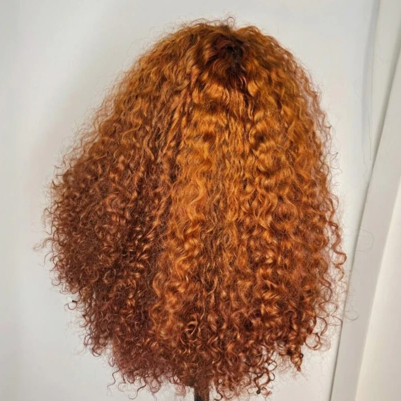 Ginger Orange Color Pixie Curly Glueless Transparent Lace Front Wigs Pre Everything Bob Wigs Human Hair -Amanda Hair - Image 4