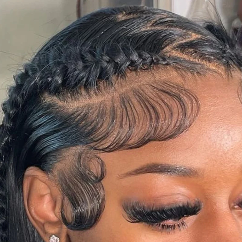 $99=26'' | 24H Fast Shipping Pre Braided Hair Glueless 7x5 Lace Side Parting Straight 180% Density Put On and Go Wigs Flash Sale - Image 2