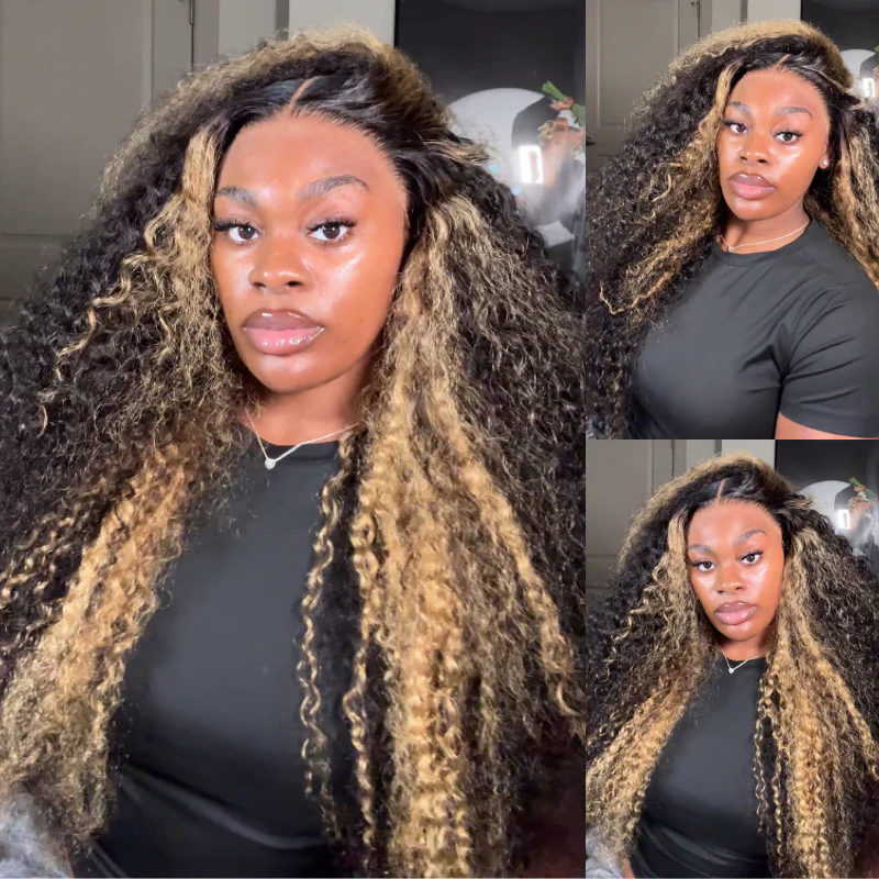 Amanda $199=30'' | Pre Everything Blonde Highlights 13x4 Full Lace Frontal Deep Curly Wave Glueless Put On And Go Wig Flash Sale  - Amanda Hair - Image 3