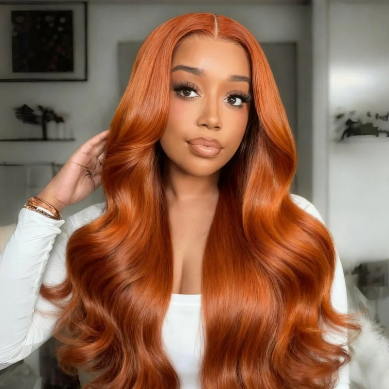 Highlight Ginger Copper Orange Wig Body Wave Pre Everything 7x5/13x4 Lace Beginner Friendly Glueless Wigs -Amanda Hair