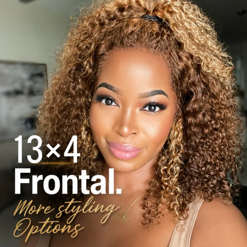 Honey Blonde Highlight Short Bob Wig Water Wave Colored Pre Everything Glueless Lace Front Wig Flash Sale - Image 4