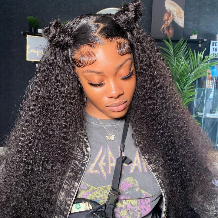 Kinky Curly Snug Fit 360 Invisible Strap Glueless Lace Frontal Wig - Ready-to-Wear, High Density - Image 3