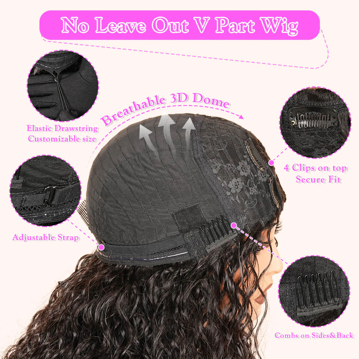 250% Density Body Wave Glueless EasiContour V Part Human Hair Wigs Beginner Friendly Flash Sale - Image 6