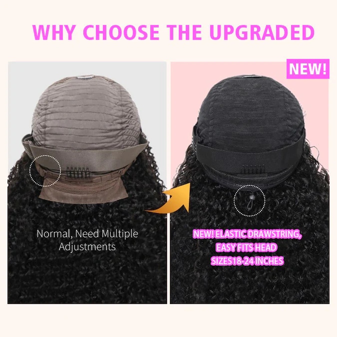 Upgrade V Part Jerry Curly Glueless Wig Invisi Drawstring Real Scalp Virgin Human Hair Flash Sale- Amanda Hair - Image 7